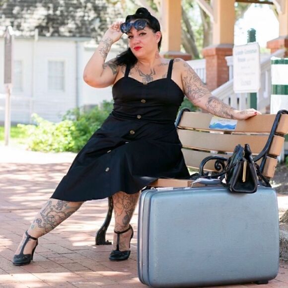 59. Retro button down Fit & Flare dress - Picture 3 of 5